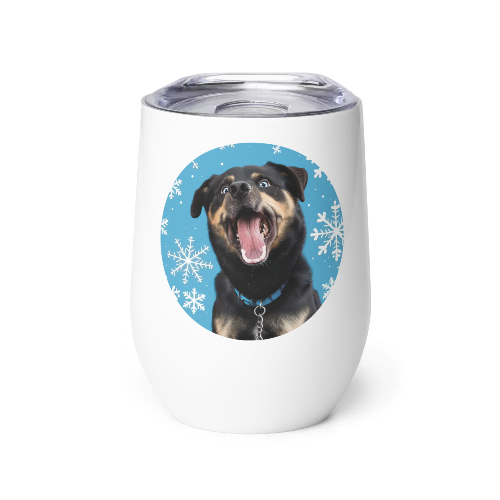 PugMug Custom Blue Wine Tumbler