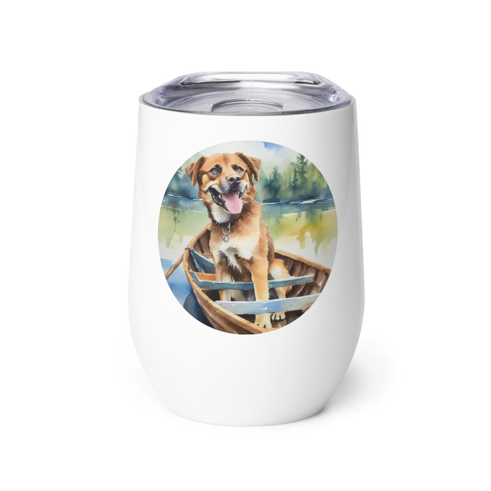 PugMug Custom Blue Wine Tumbler