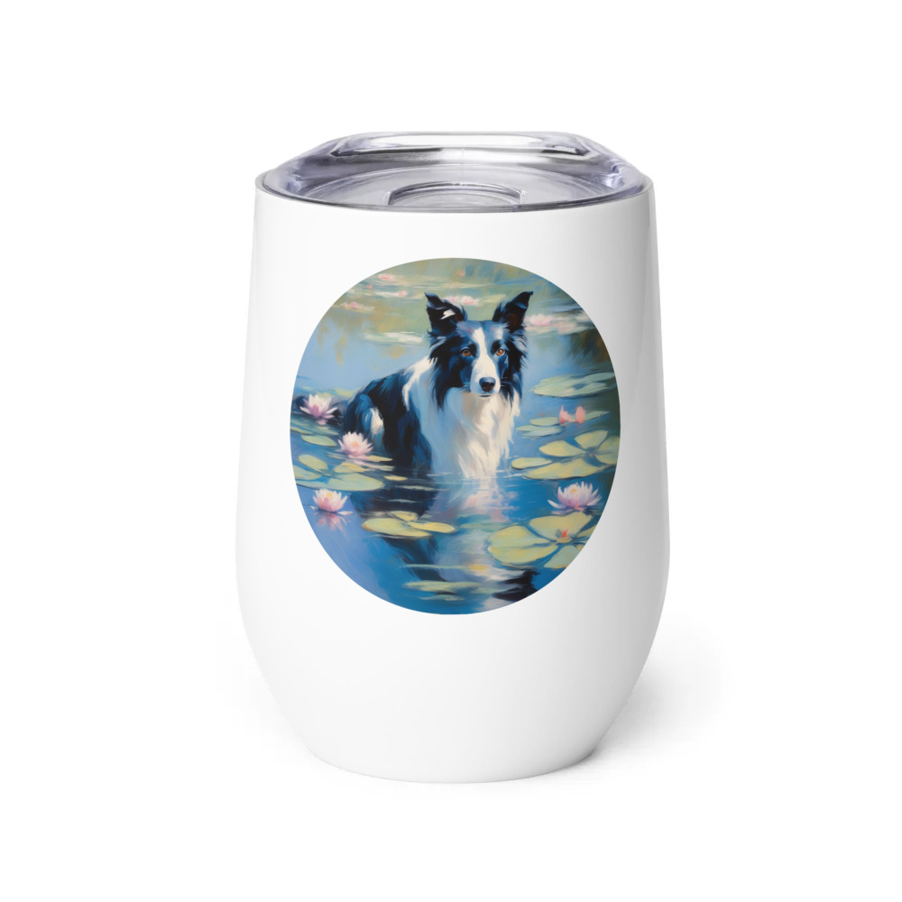 PugMug Custom Border Collie Wine Tumbler