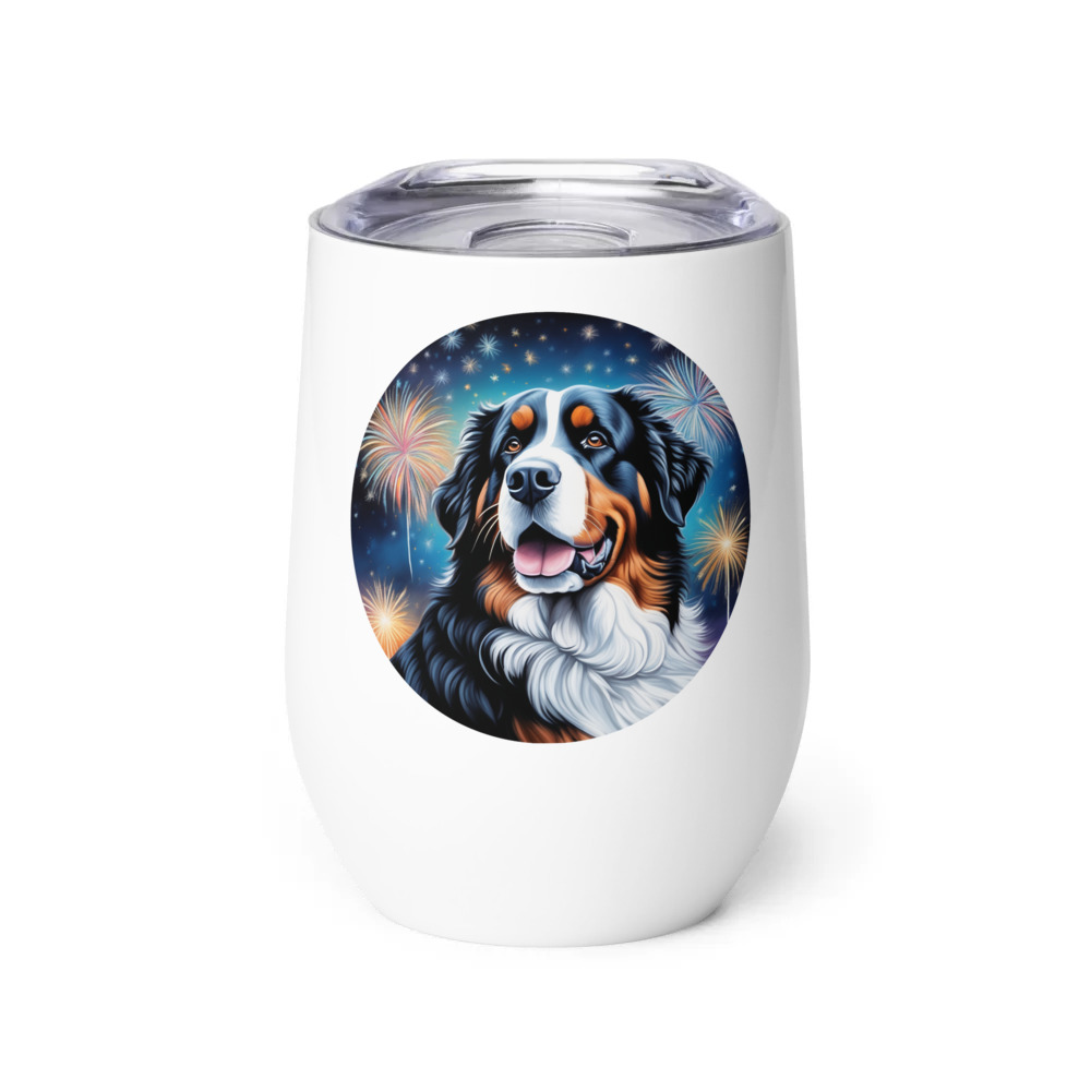 PugMug Custom Bernese Mountain Dog Wine Tumbler
