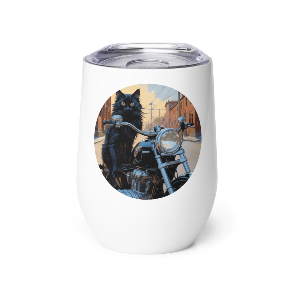 PugMug Custom Black Ragdoll Cat Wine Tumbler