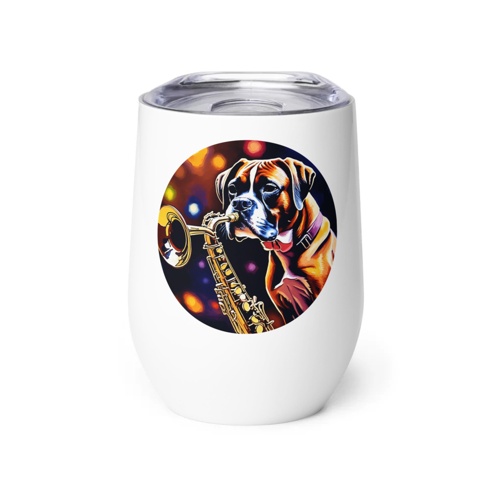 PugMug Custom Boxer Dog Wine Tumbler