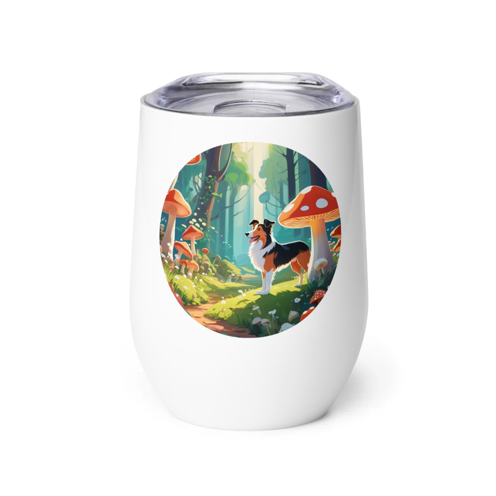 PugMug Custom Collie Wine Tumbler