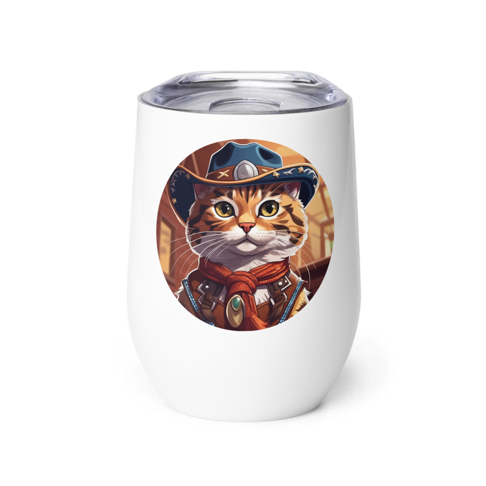 PugMug Custom Tabby Exotic Cat Wine Tumbler