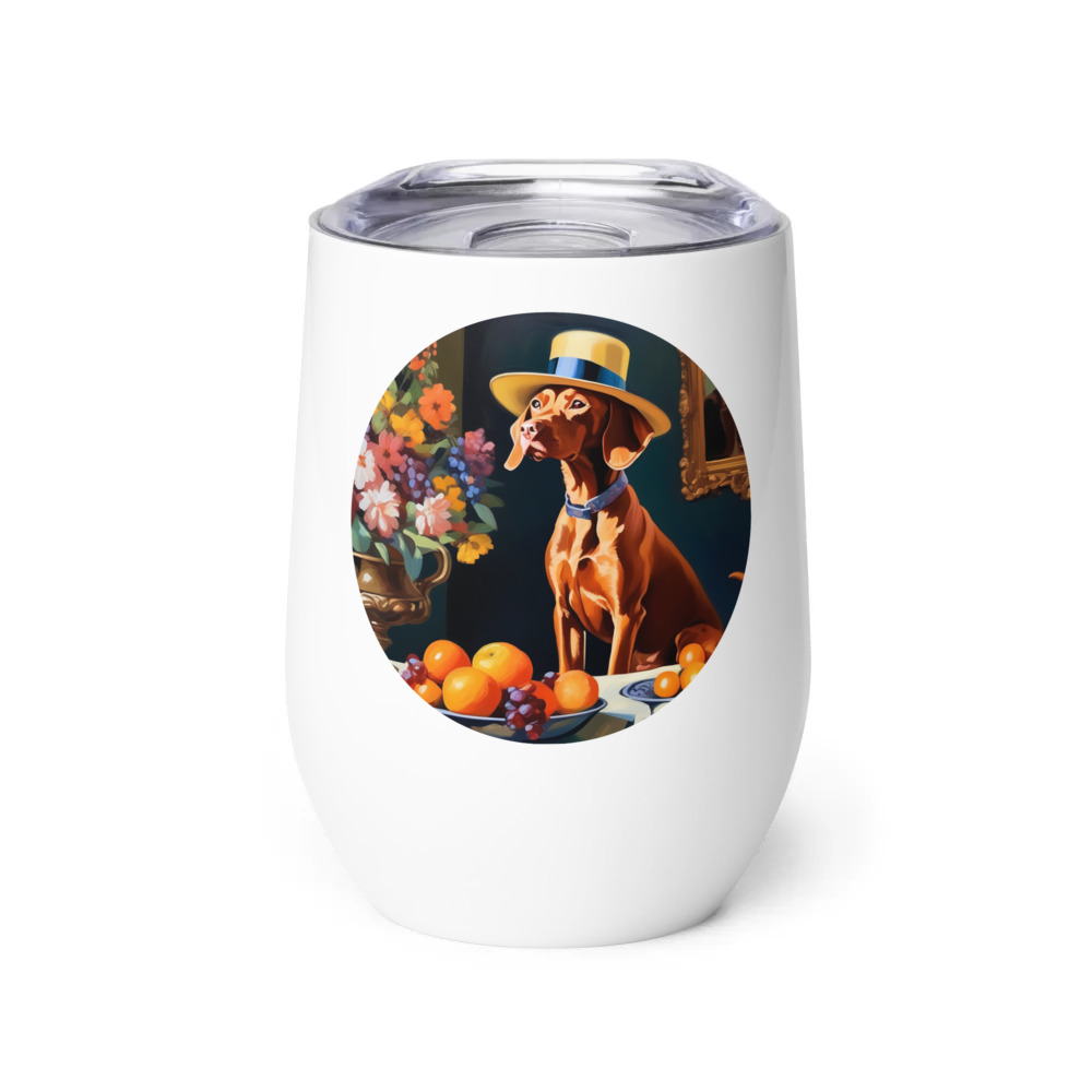 PugMug Custom Vizsla Wine Tumbler
