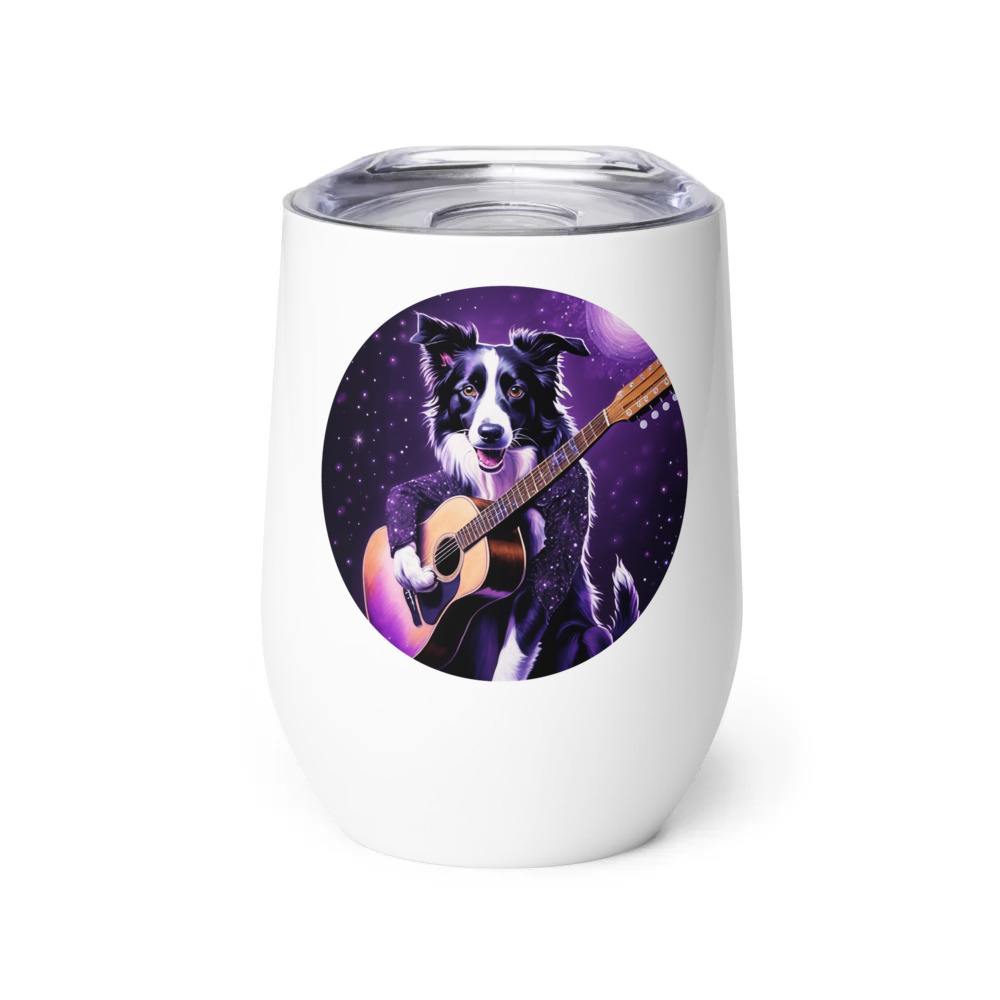 PugMug Custom Border Collie Wine Tumbler