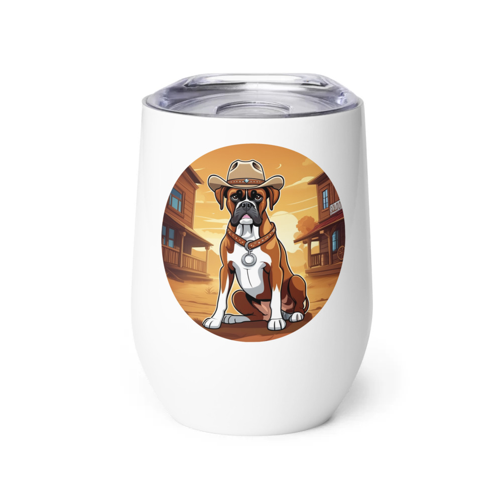 PugMug Custom Boxer Dog Wine Tumbler