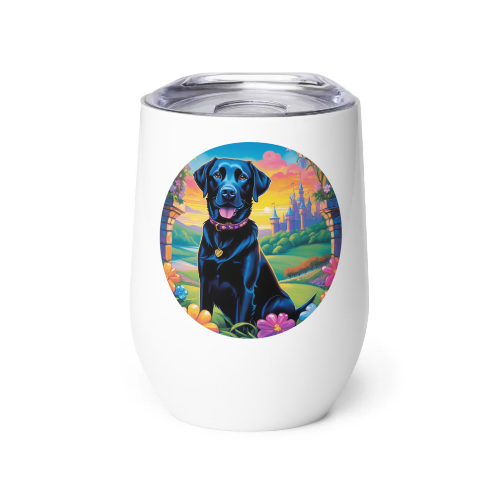 PugMug Custom Black Labrador Retriever Wine Tumbler