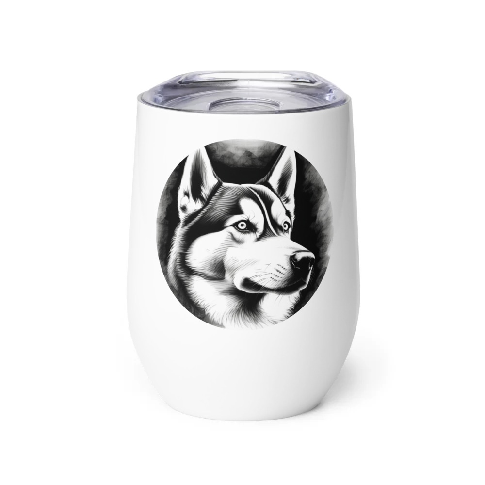 PugMug Custom Siberian Husky Wine Tumbler