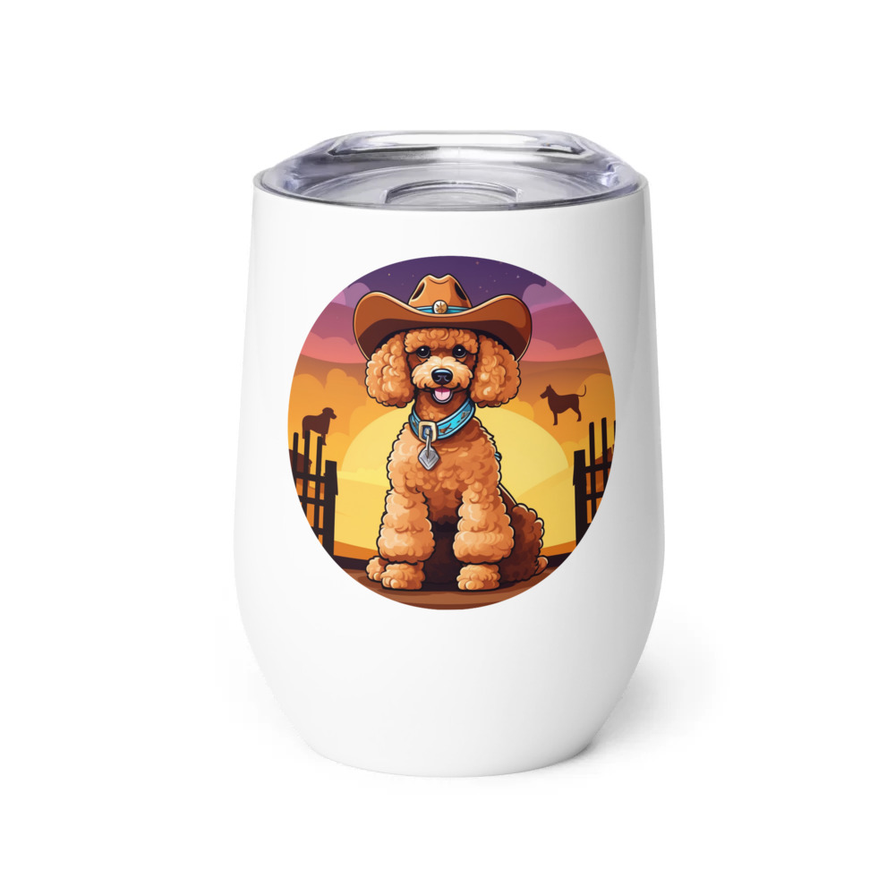 PugMug Custom Tan Poodle Wine Tumbler