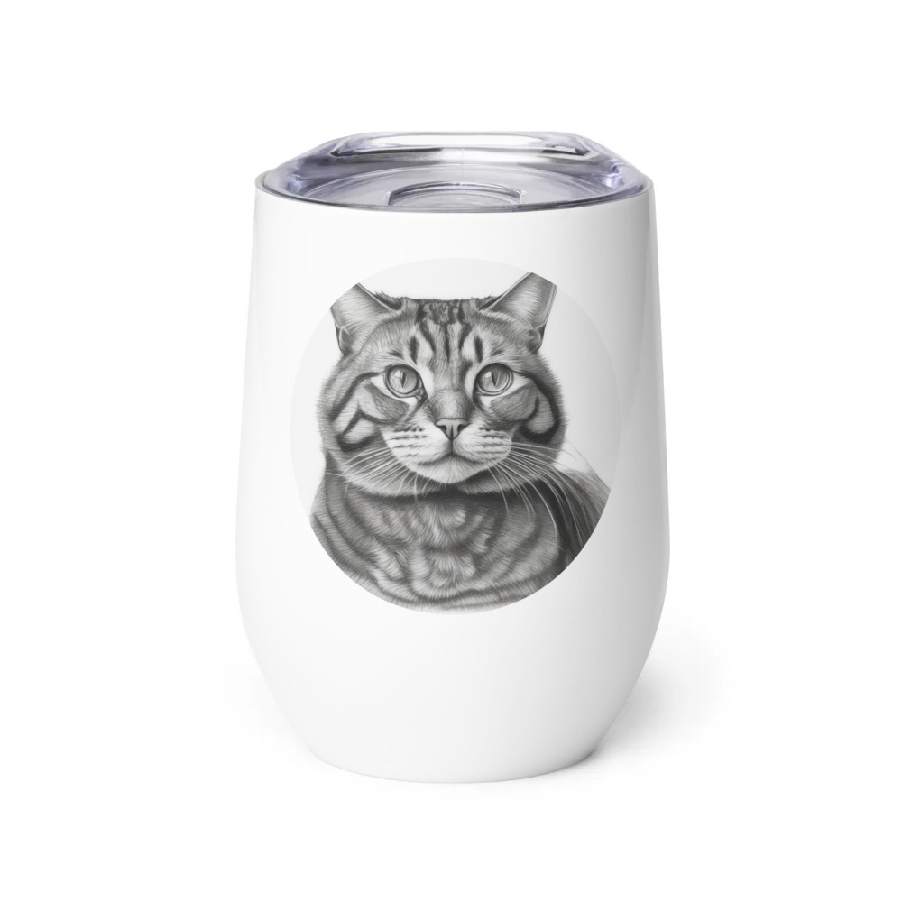 PugMug Custom Tabby Exotic Cat Wine Tumbler