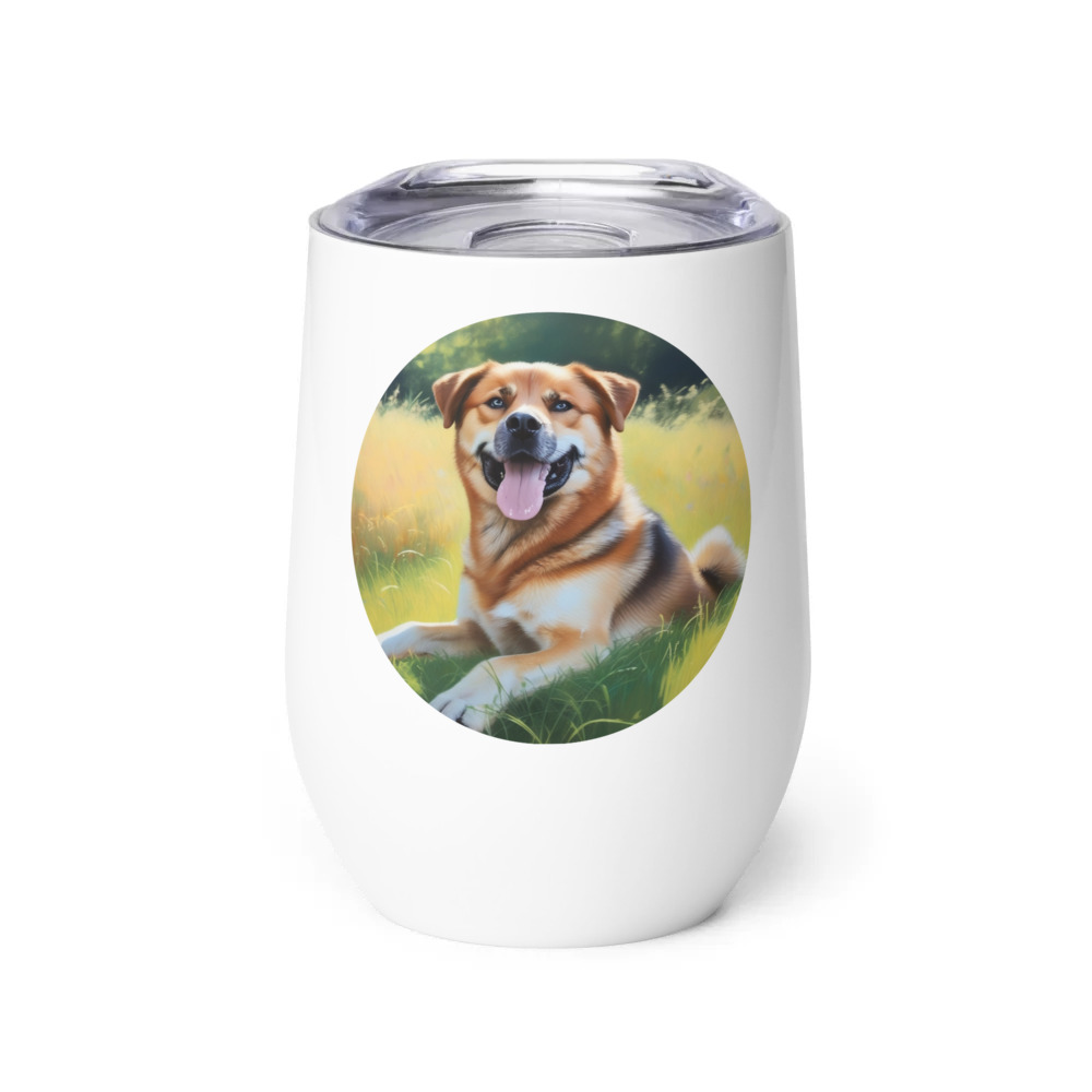 PugMug Custom Blue Wine Tumbler