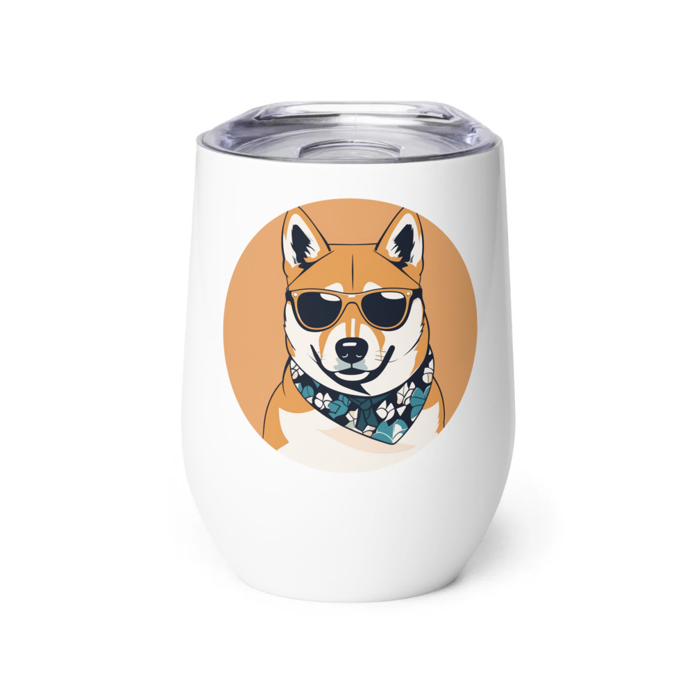 PugMug Custom Shiba Inu Wine Tumbler