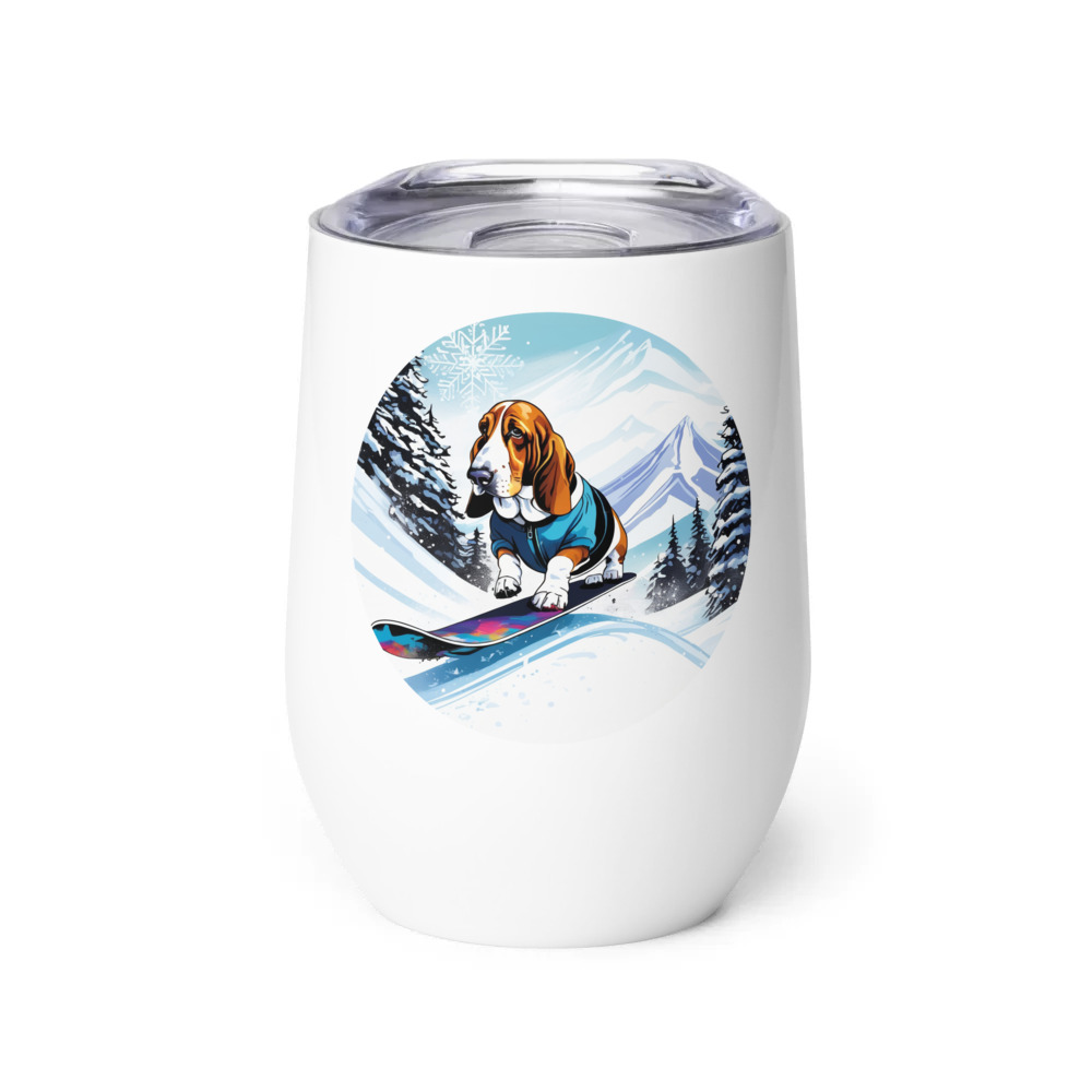 PugMug Custom Basset Hound Wine Tumbler