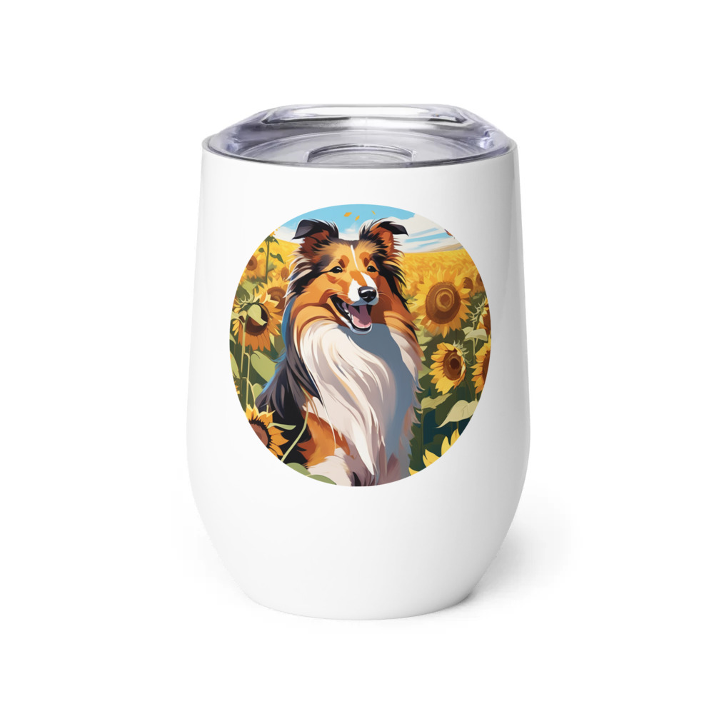 PugMug Custom Shetland Sheepdog Wine Tumbler