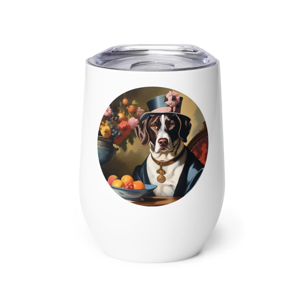 PugMug Custom Pointer Dog Wine Tumbler