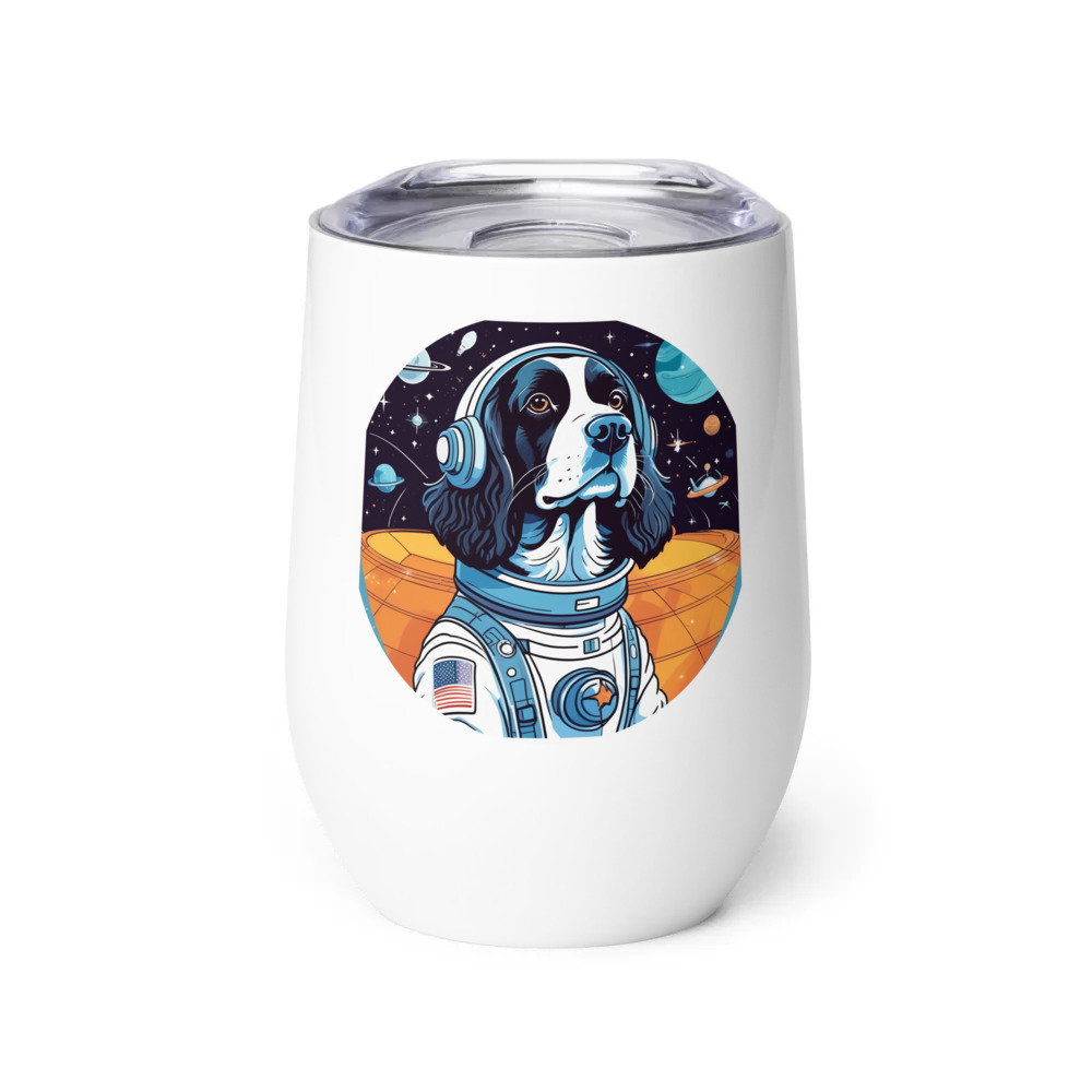 PugMug Custom English Springer Spaniel Wine Tumbler