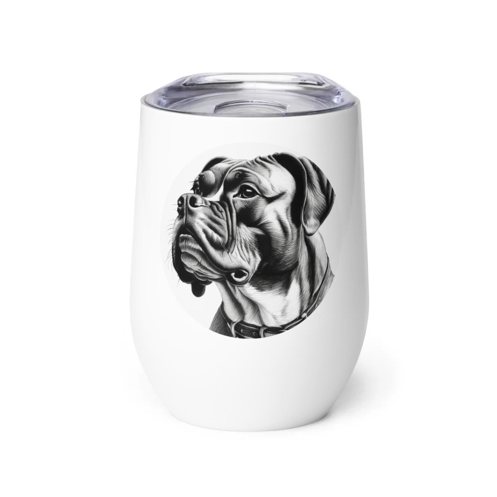 PugMug Custom Boxer Dog Wine Tumbler