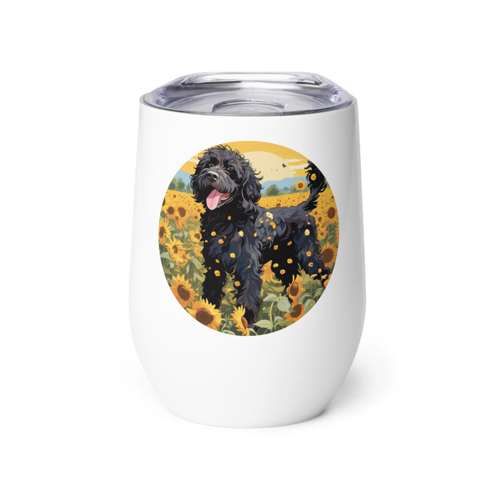 PugMug Custom Portuguese Water Dog Wine Tumbler