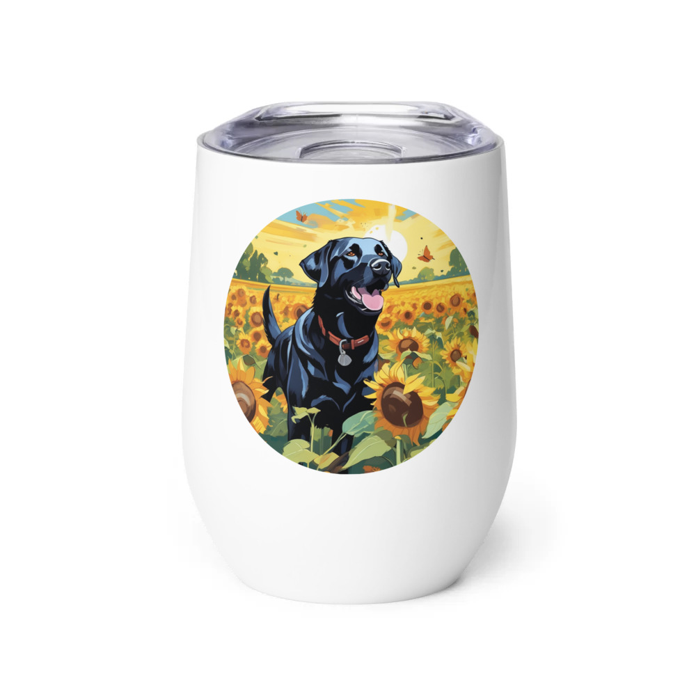 PugMug Custom Black Labrador Retriever Wine Tumbler
