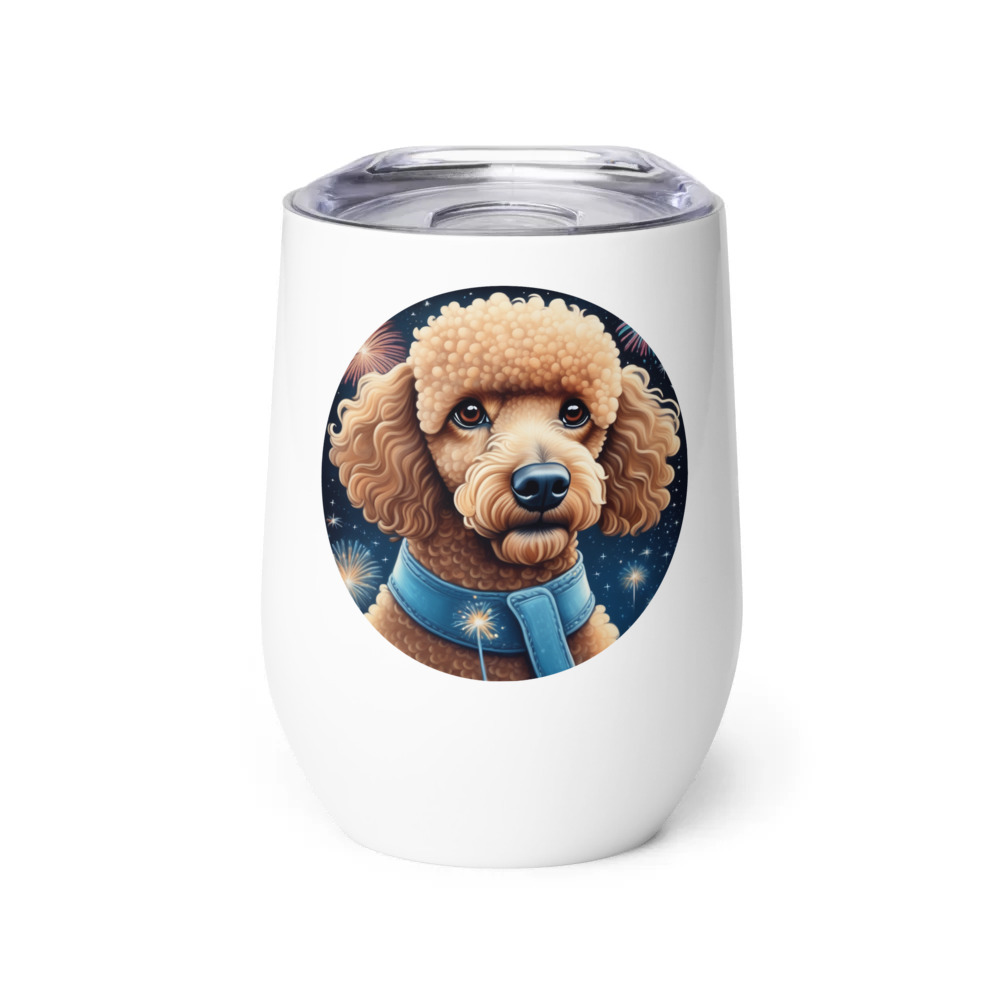 PugMug Custom Tan Poodle Wine Tumbler