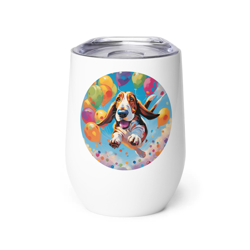 PugMug Custom Basset Hound Wine Tumbler