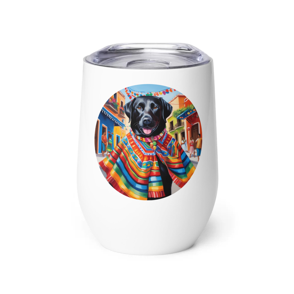 PugMug Custom Black Labrador Retriever Wine Tumbler