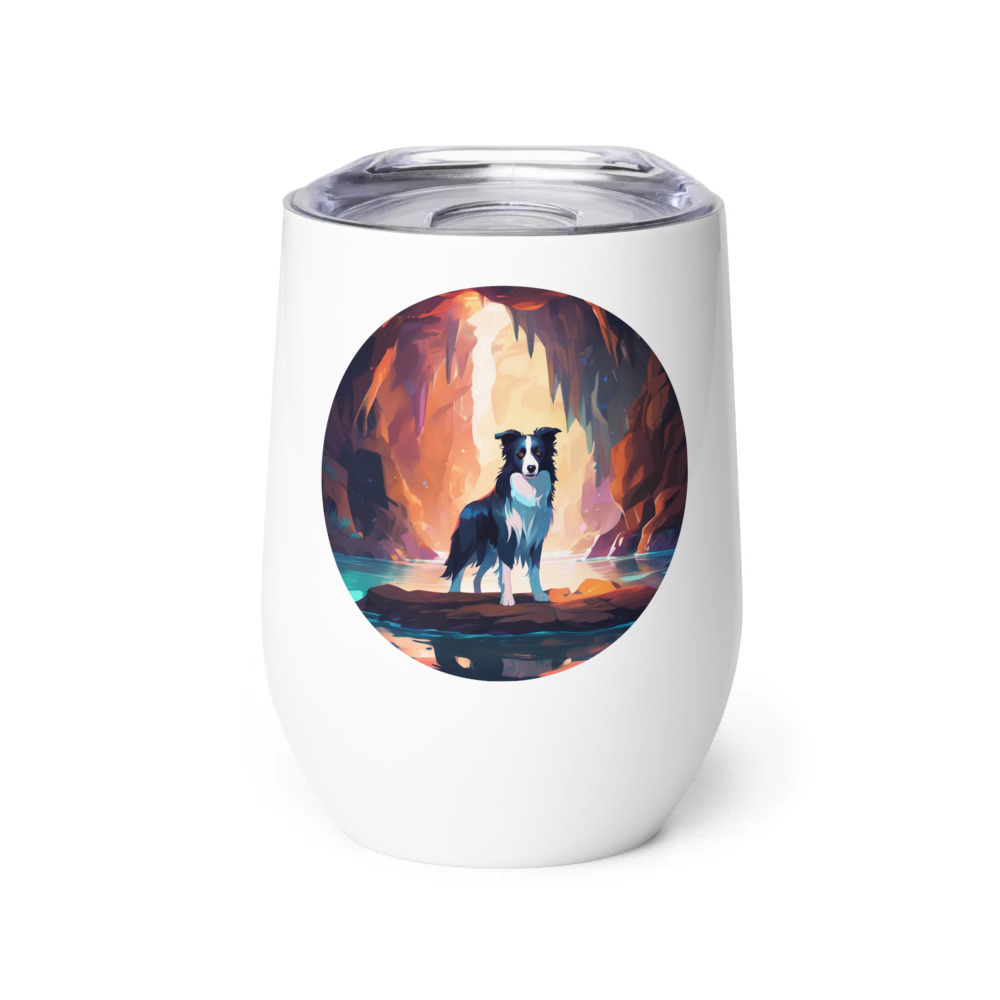 PugMug Custom Border Collie Wine Tumbler