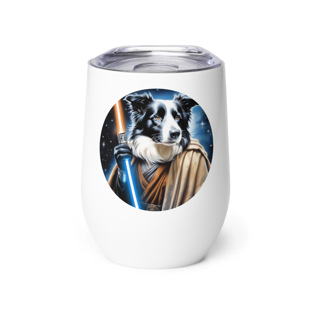 PugMug Custom Border Collie Wine Tumbler