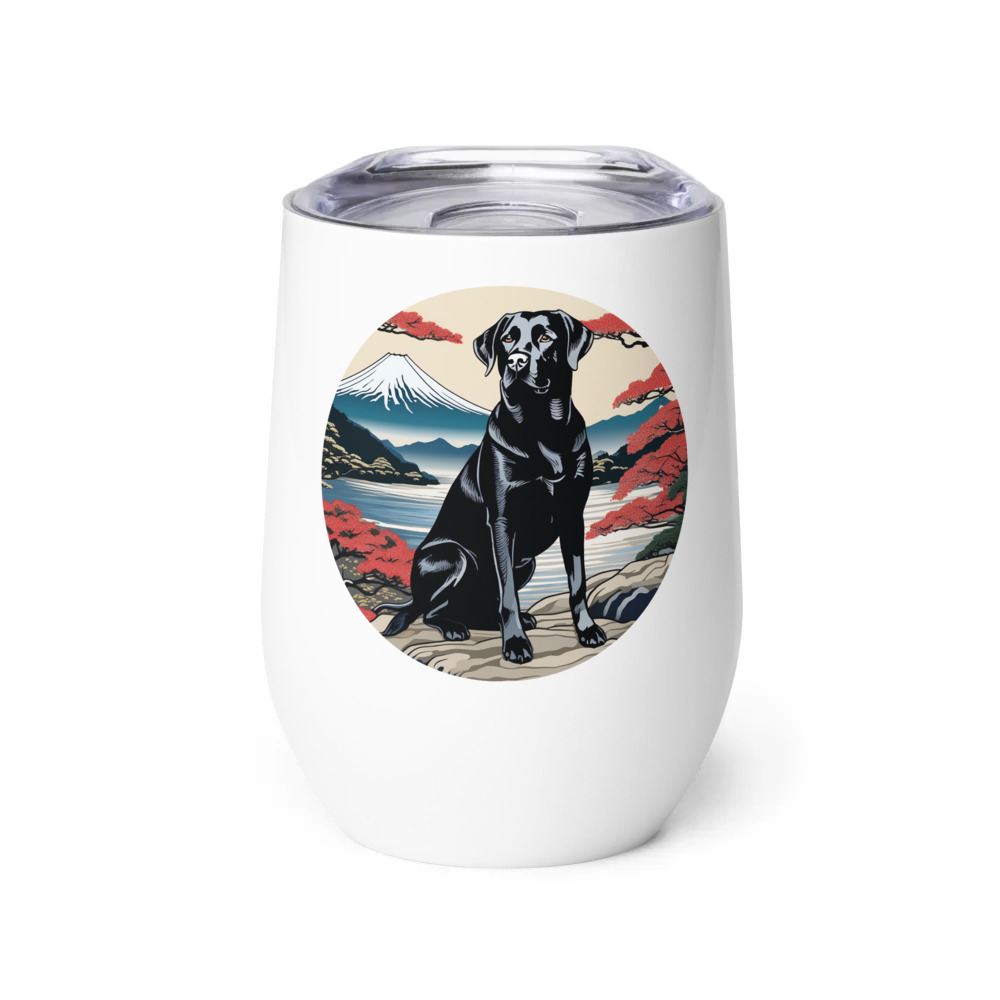 PugMug Custom Black Labrador Retriever Wine Tumbler