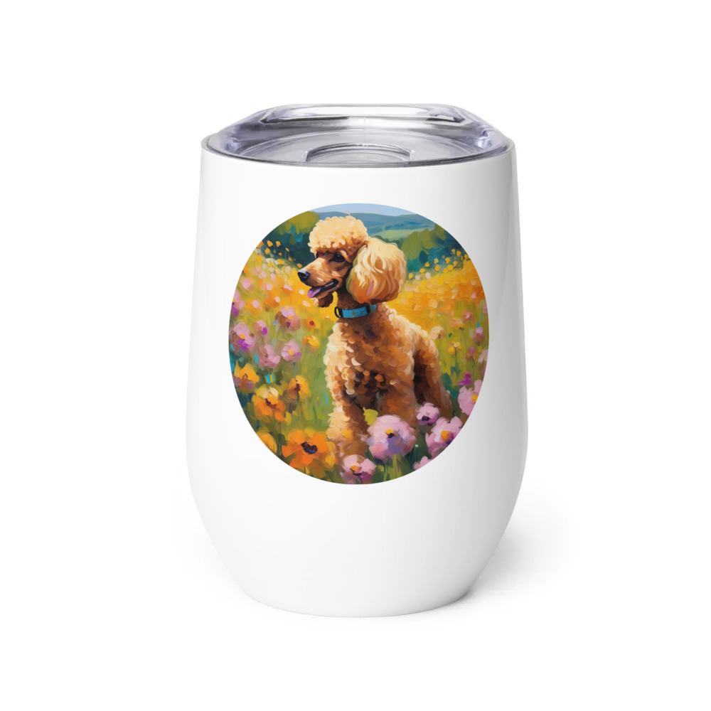 PugMug Custom Tan Poodle Wine Tumbler