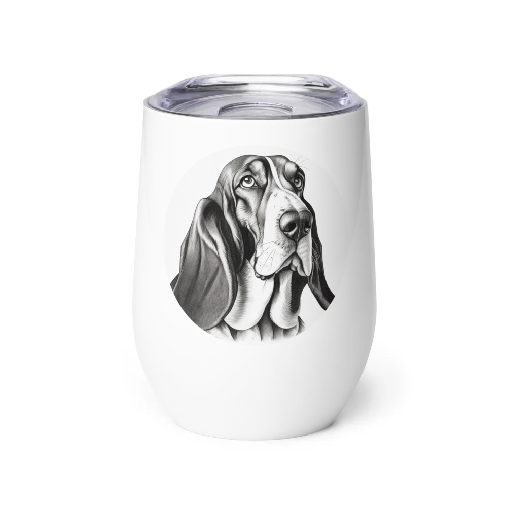 PugMug Custom Basset Hound Wine Tumbler