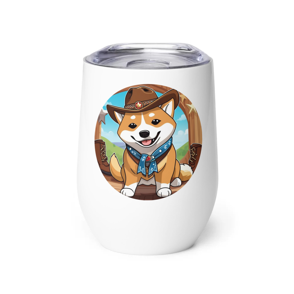PugMug Custom Shiba Inu Wine Tumbler