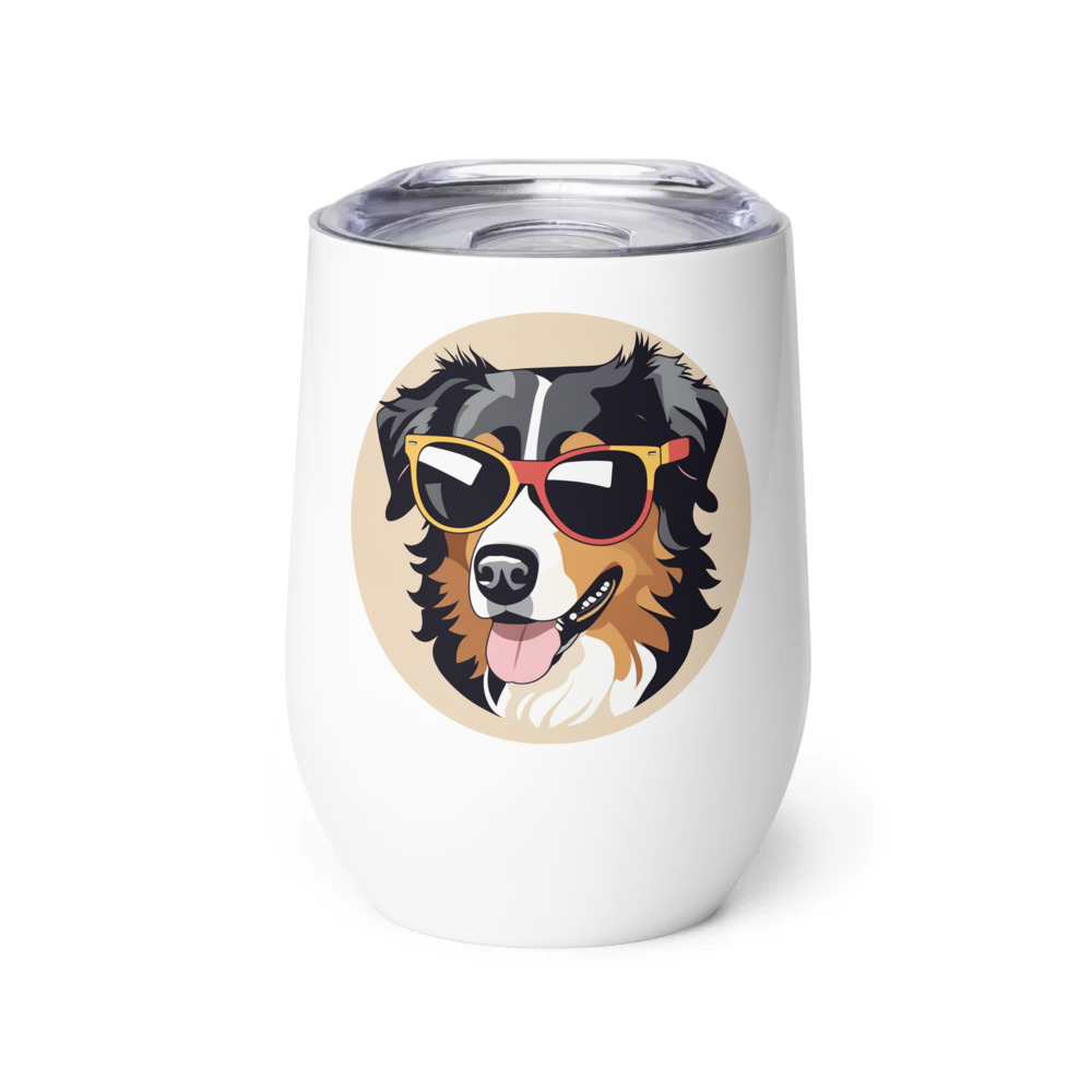 PugMug Custom Miniature American Shepherd Wine Tumbler