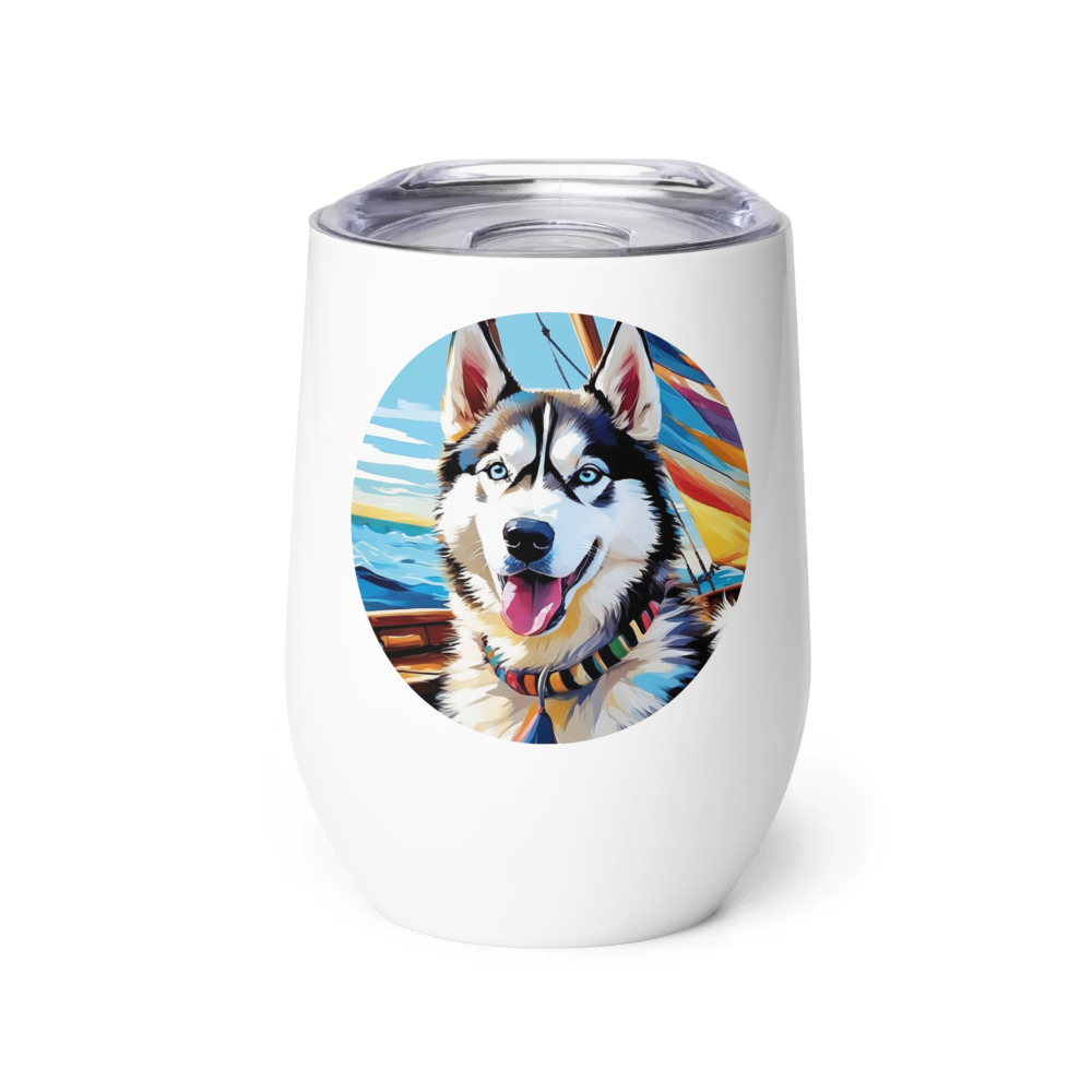PugMug Custom Siberian Husky Wine Tumbler