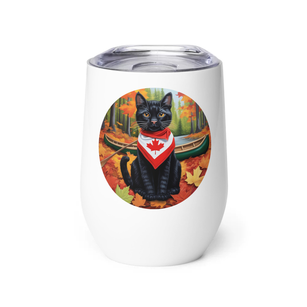 PugMug Custom Black Exotic Cat Wine Tumbler