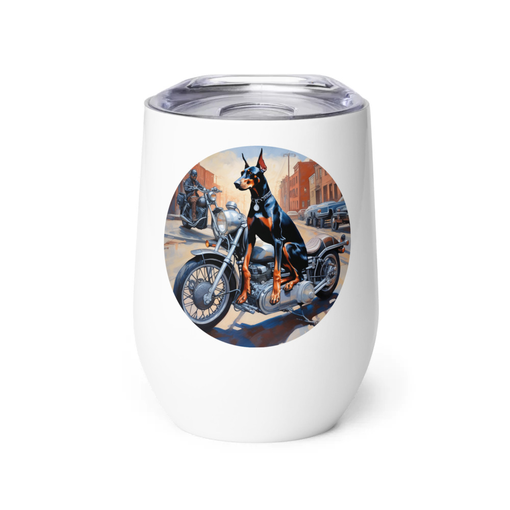 PugMug Custom Doberman Pinscher Wine Tumbler