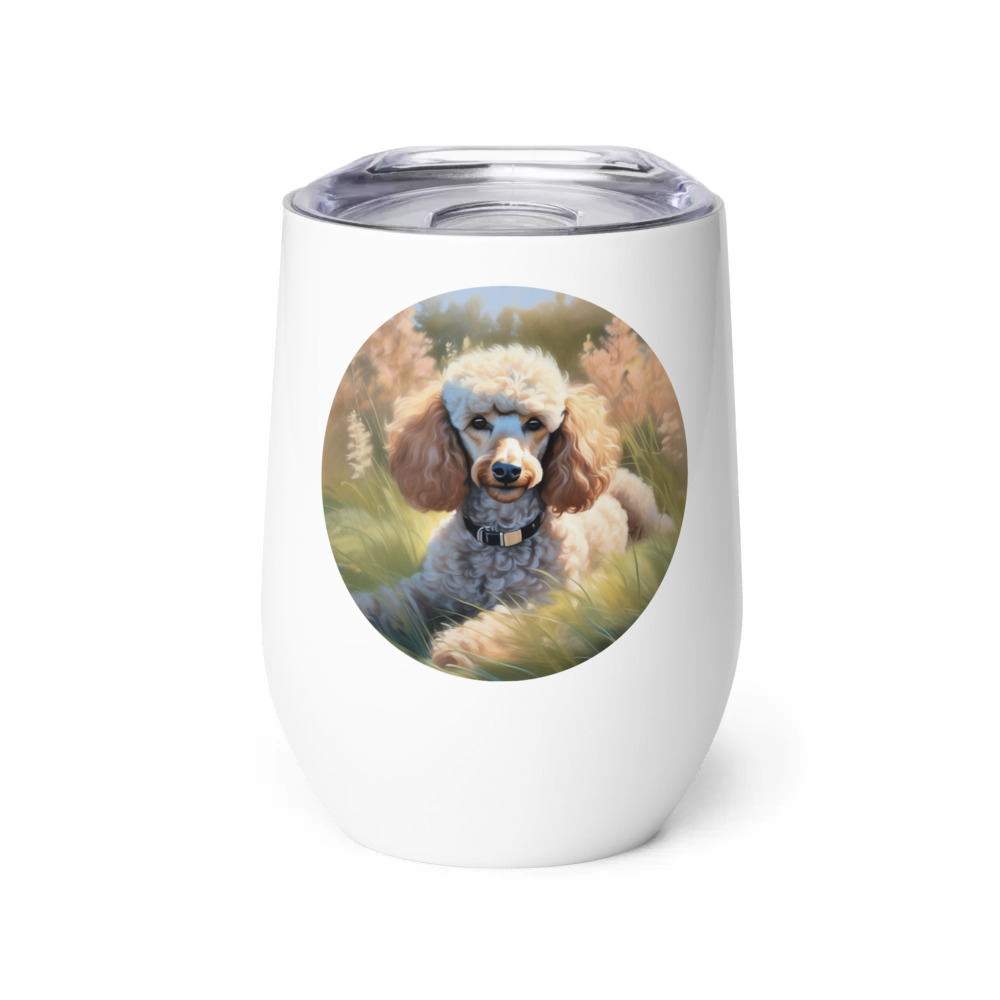 PugMug Custom Tan Poodle Wine Tumbler