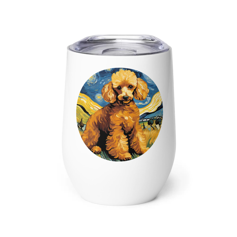 PugMug Custom Tan Poodle Wine Tumbler