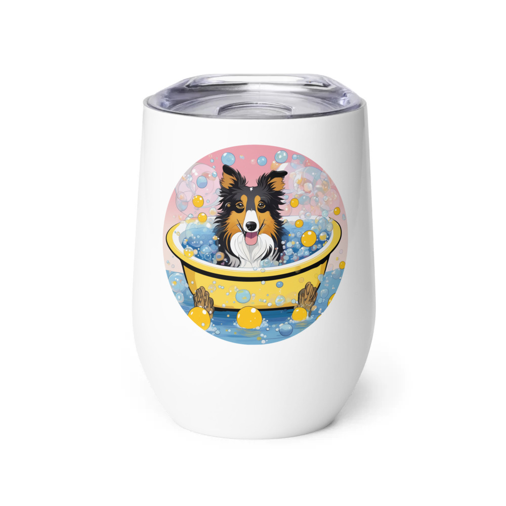 PugMug Custom Collie Wine Tumbler