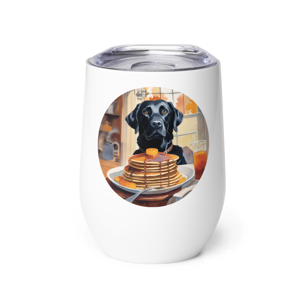 PugMug Custom Black Labrador Retriever Wine Tumbler