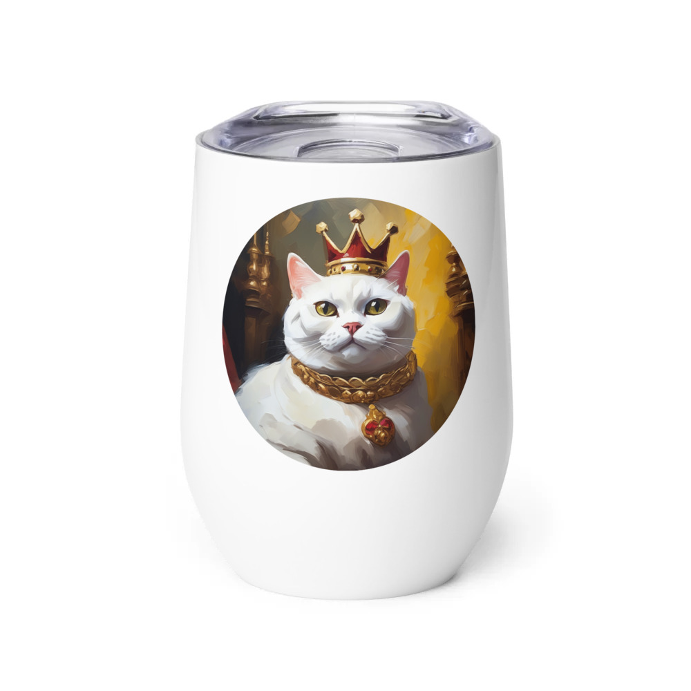 PugMug Custom White British Shorthair Cat Wine Tumbler