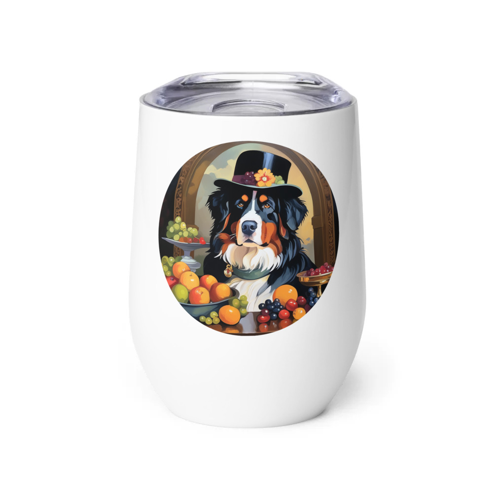 PugMug Custom Bernese Mountain Dog Wine Tumbler