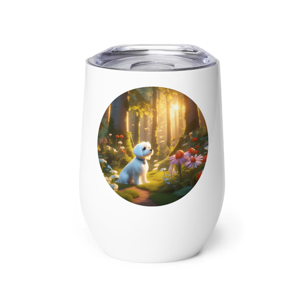 PugMug Custom Maltese Dog Wine Tumbler