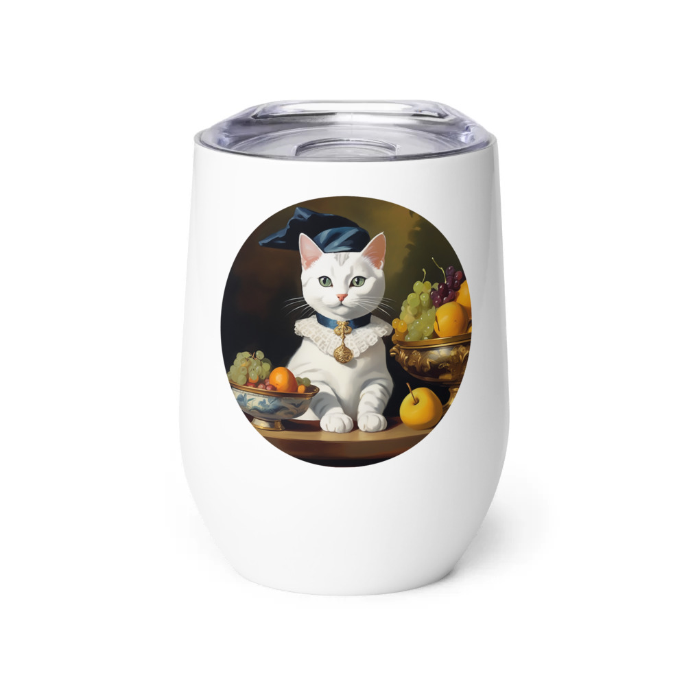 PugMug Custom White American Shorthair Cat Wine Tumbler