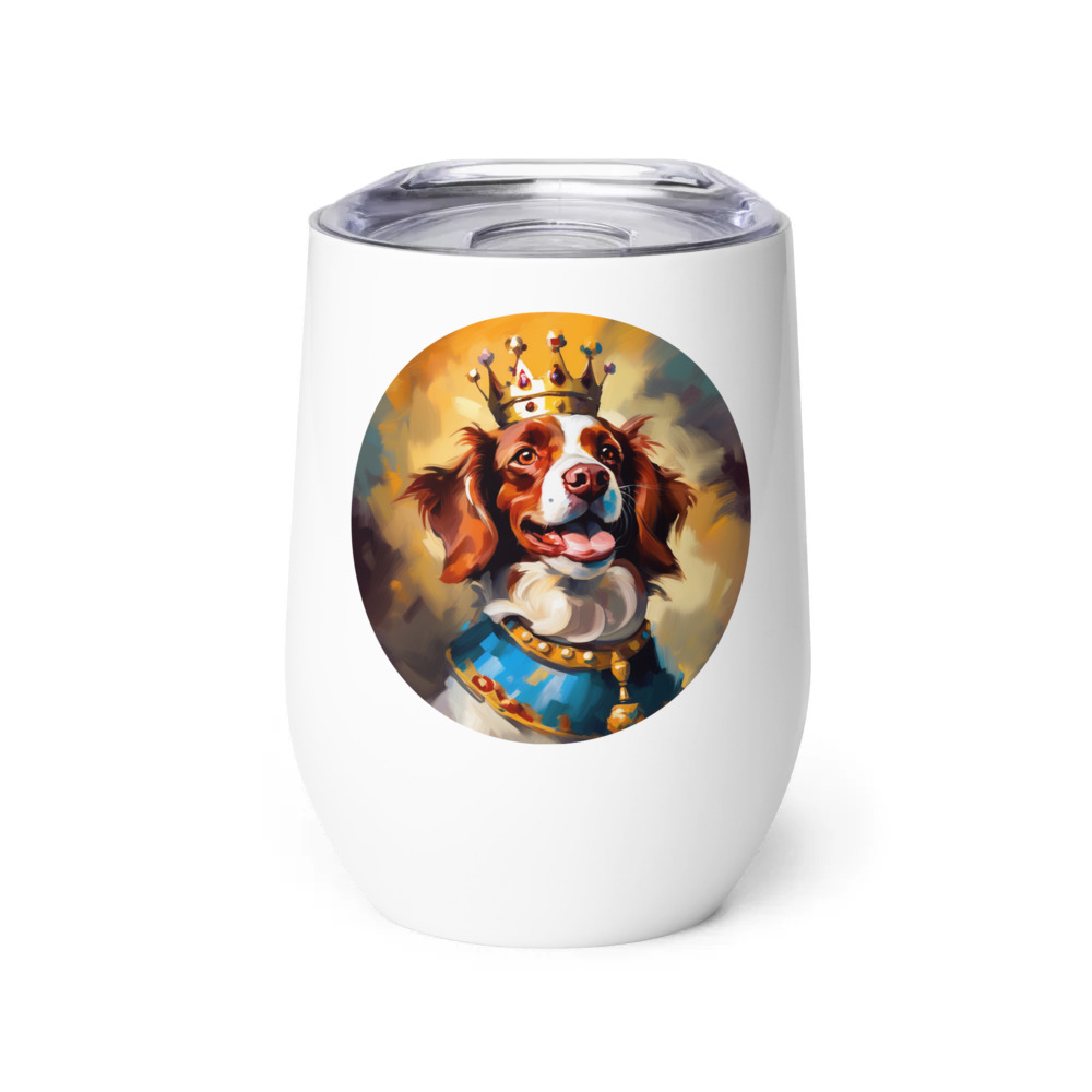 PugMug Custom Brittany Dog Wine Tumbler