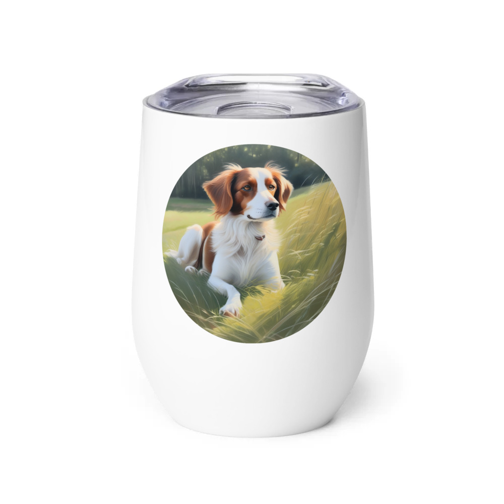 PugMug Custom Brittany Dog Wine Tumbler