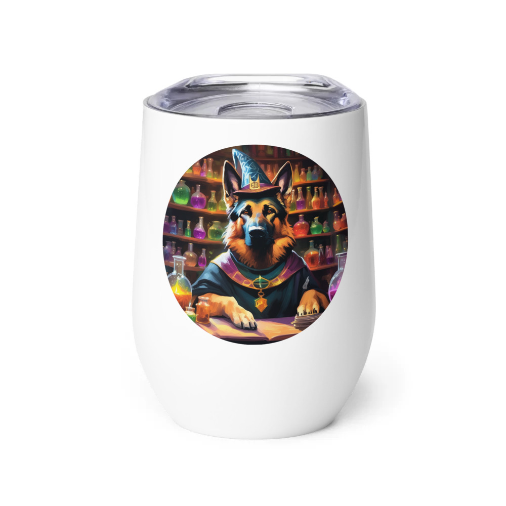 PugMug Custom German Shepherd Dog Wine Tumbler