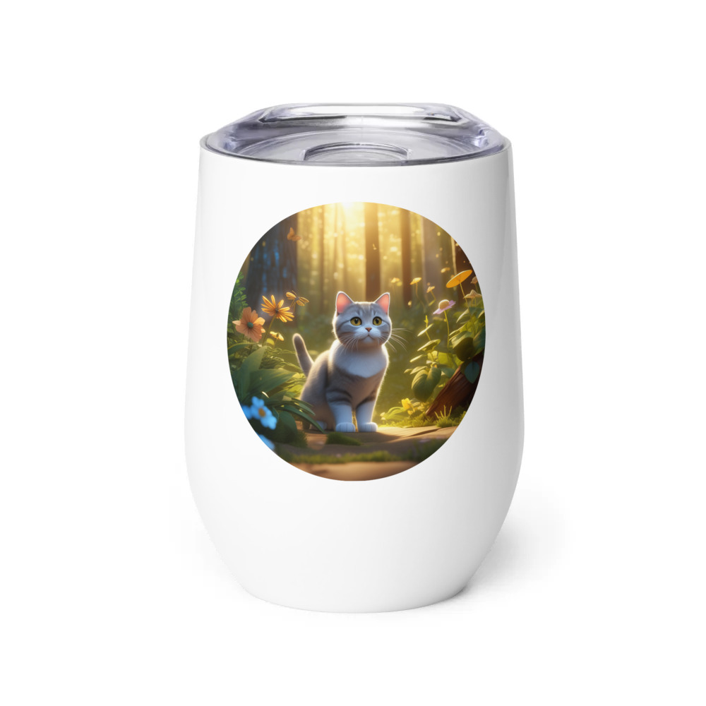 PugMug Custom Tabby British Shorthair Cat Wine Tumbler