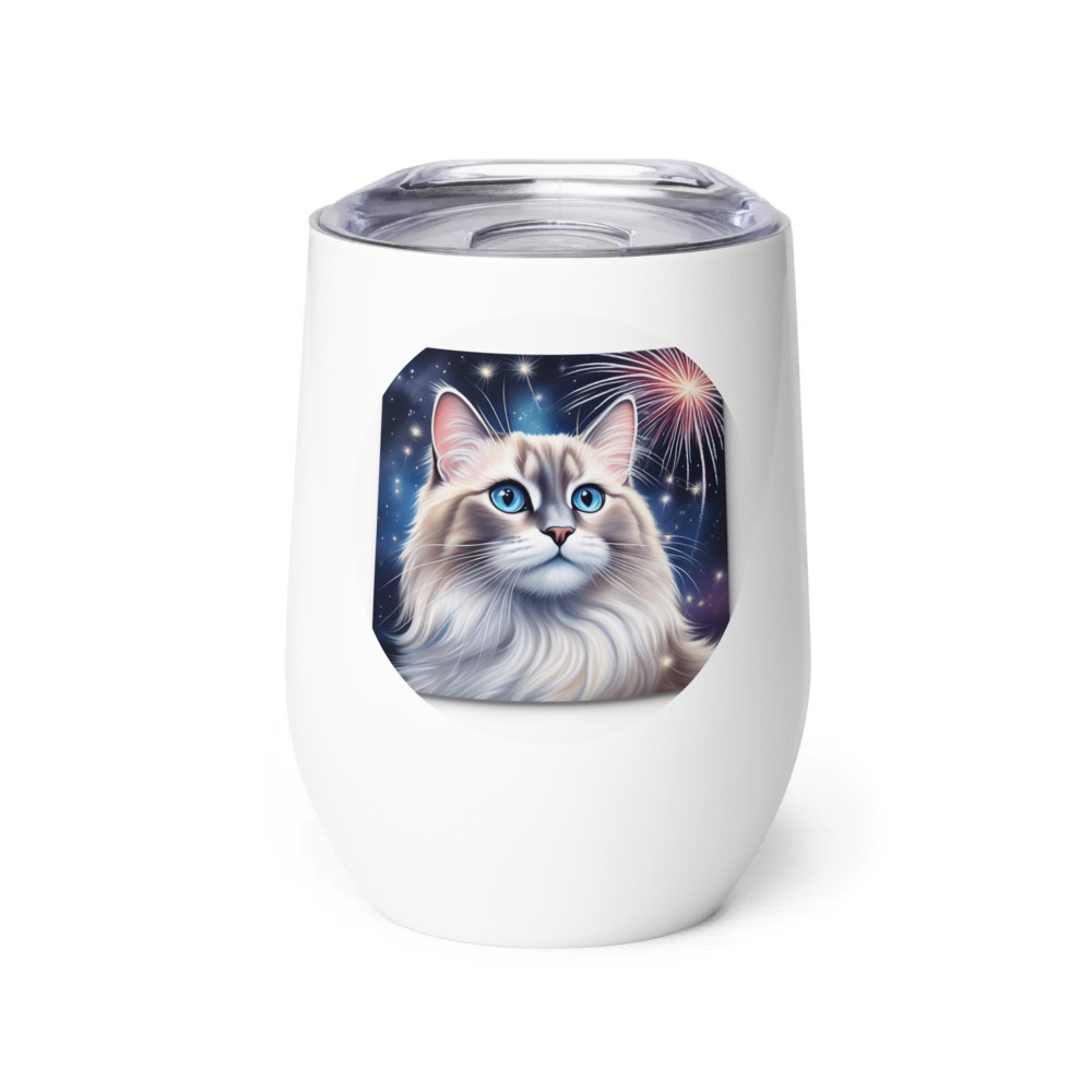 PugMug Custom Tabby Ragdoll Cat Wine Tumbler